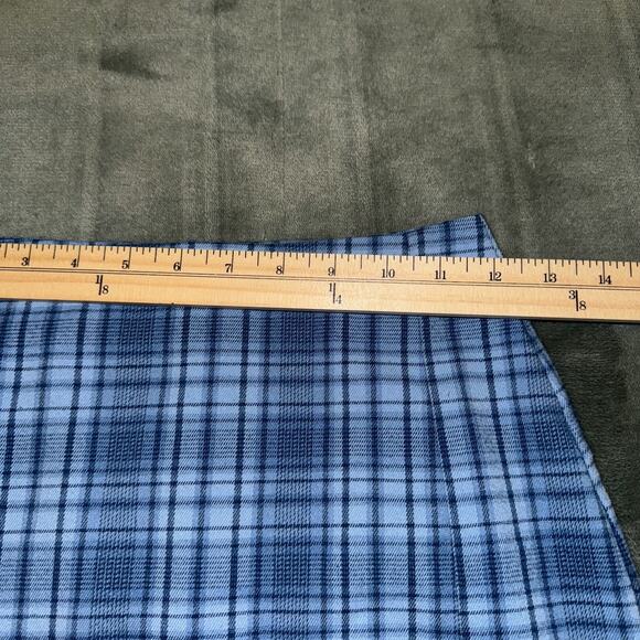 John Galt Mini Skirt Women’s Small Blue Plaid Stretch Slits Preppy Back Zipper - Picture 6 of 6